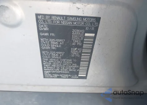 2016 Nissan Rogue Sv from USA, damaged, VIN KNMAT2MT5GP606469